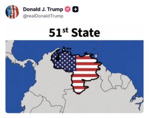 Del Área 52 al Estado 51: la polémica imagen de Venezuela que compartió Trump