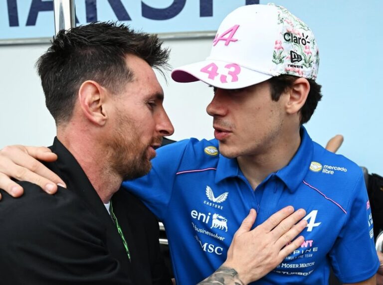 Los dos número uno del deporte juntos: Messi y Colapinto en la previa del GP de Miami