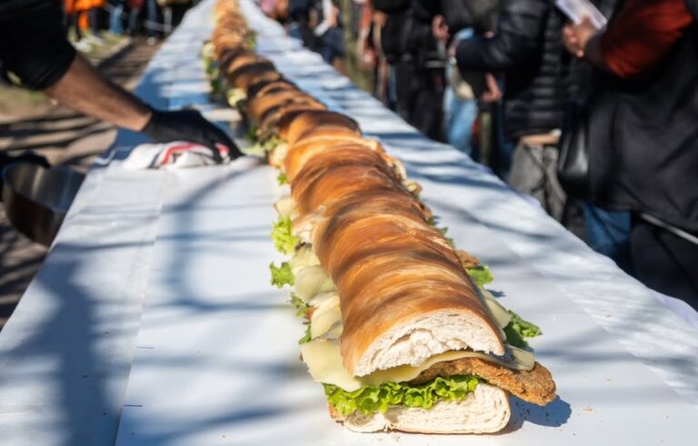 SDLV rompió récord con un sándwich de milanesa de más de 30 mts