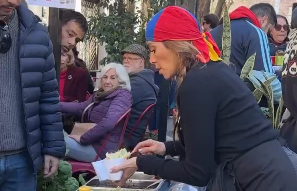 Catherine Fulop vendió arepas para los afectados por los terremotos en Venezuela