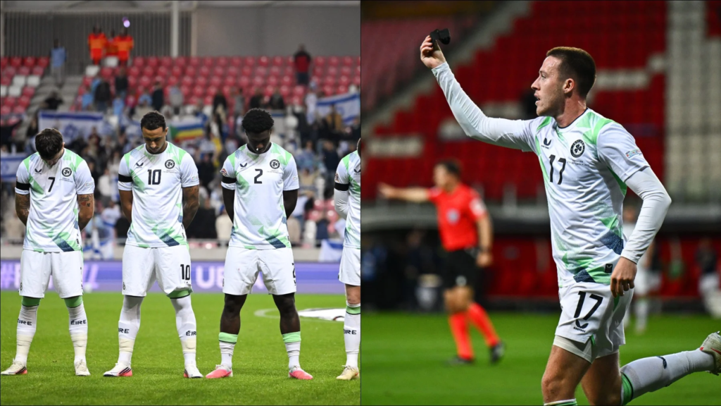 Jugadores de Irlanda usaron brazaletes negros y evitaron saludos en partido ante Israel