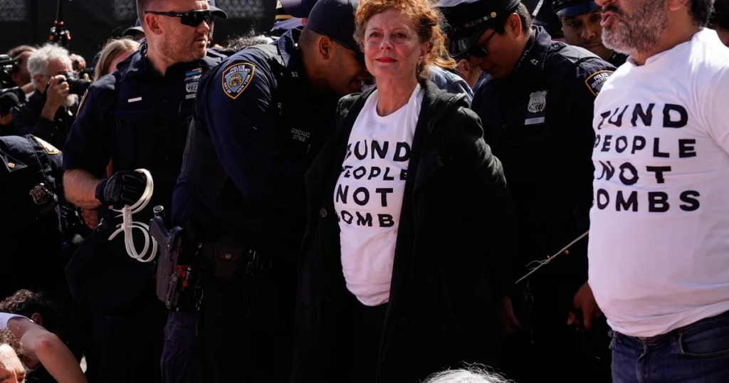 Protestas contra Netanyahu: arrestaron a la actriz Susan Sarandon